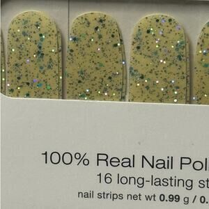NWT Color Street "Most Definitely" A Clear With Teal Glitter Overlay